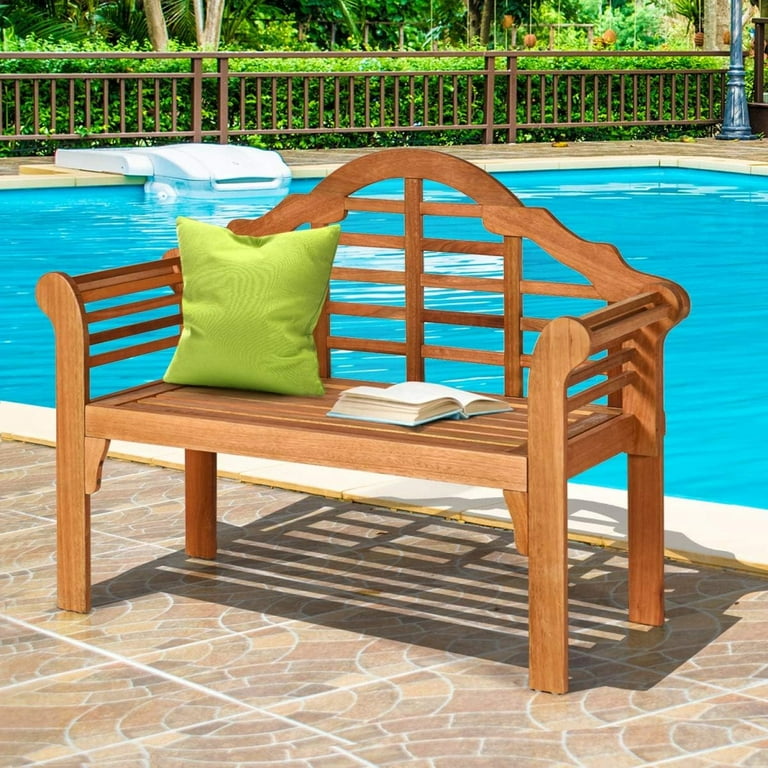 Tangkula Outdoor Eucalyptus Wood Folding Bench 4 Ft Foldable Solid Wood Garden Bench Two Person Loveseat Chair for Garden Patio Porch Poolside Balcony Teak Natural Walmart