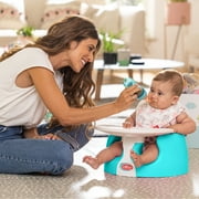 Nuby My Floor Seat Soft Foam Baby Booster Seat with 3-Point Harness, Aqua