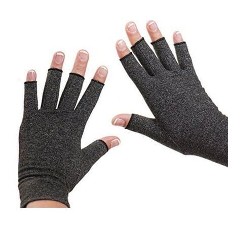 1 Pair Compression Gloves, Relieve Pain from Rheumatoid, Carpal Tunnel, Fingerless Gloves for Computer Typing and Dailywork, Support for Hands and Joints (Best Way To Relieve Pain From Braces)