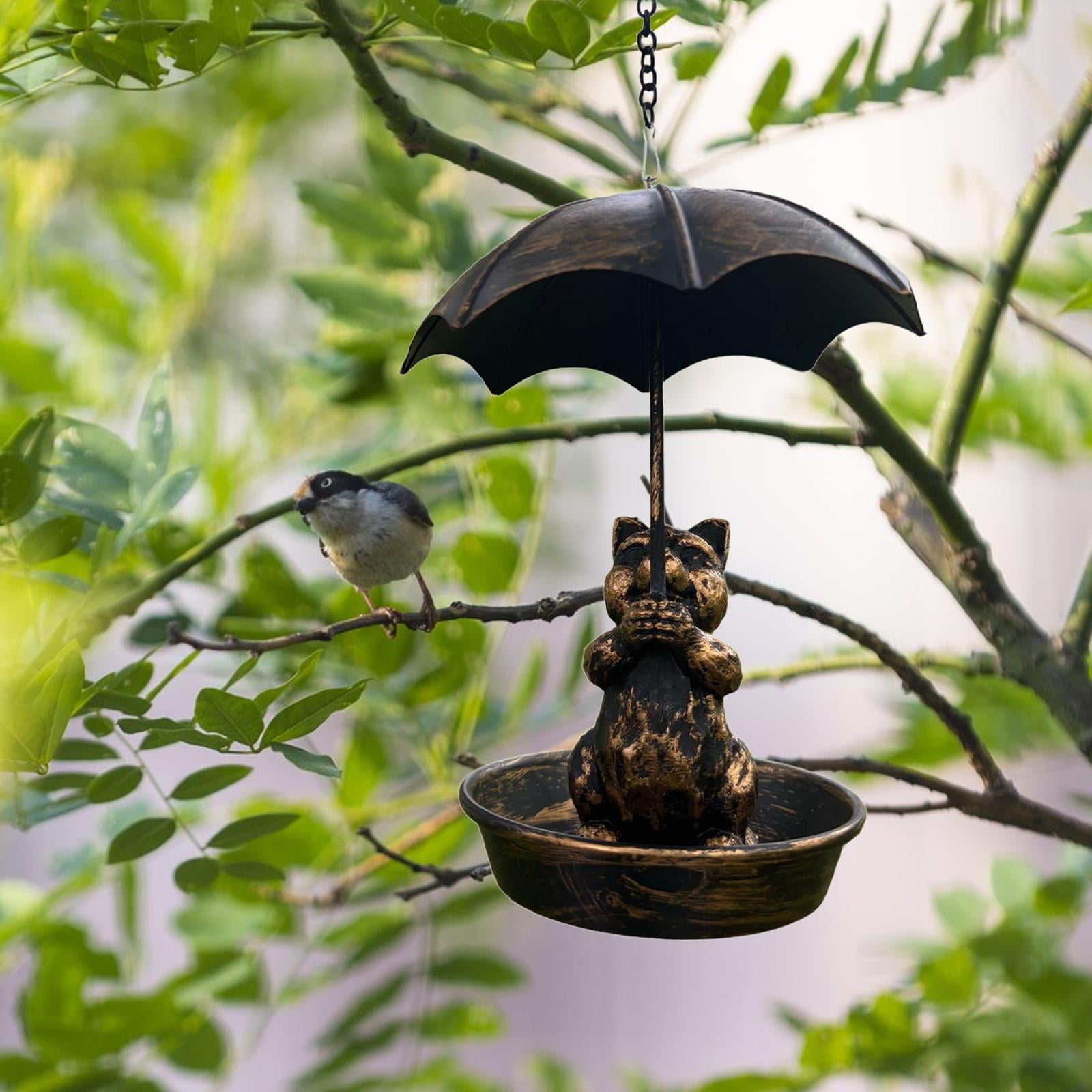 Fzaqwen Bird Feeder Craetive Animal Shape Water Feeding Tray for Balcony Cat