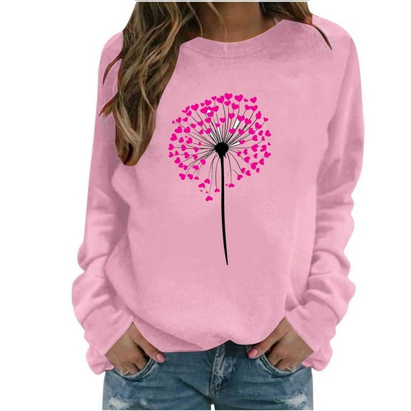 cocolona Womens Crewneck Sweatshirts Fall Winter Long Sleeve Shirts Fashion Casual Loose Heart Graphic Pullover Tops
