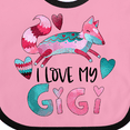 thumbnail image 4 of Inktastic I Love My Gigi Pink and Blue Fox with Hearts Boys or Girls Baby Bib, 4 of 4