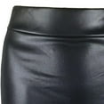 thumbnail image 4 of Women Mini Skirt PU Leather Elasticity High Waist Fit Skinny Matte Cozy Skirt, 4 of 7
