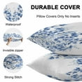 thumbnail image 4 of Waterproof Throw Pillow Covers Set of 2, 20x12 Inch Blue Eucalyptus Decorative Pillowcases Outdoor Pillow Slip Cushion Covers Set for Couch Tent Summer Pastoral Watercolor Leaf, 4 of 7