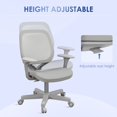 thumbnail image 4 of Grey Mesh Office Chair - Small Computer Desk Chair with Adjustable Height, Swivel & Castors - Ergonomic Seating for Home & Office Use - 21.7" x 18.9" x 37.2", 4 of 7
