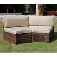 thumbnail image 2 of SUNSITT Outdoor 2-Piece Half-Moon Sectional Woven Sectional Set with Beige Cushions, 2 of 5