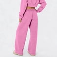 thumbnail image 4 of HKYNLAG Wide Leg Sweatpants Womens Low Rise Baggy Lounge Joggers Drawstring Cotton Sweat Pants with Pockets Pink L, 4 of 5