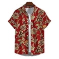 thumbnail image 2 of Camisa hawaiana de playa para hombre, nueva camisa con estampado 3D de flores para exteriores, de manga corta, con botones y cuello abatible, 2024, 2 of 5