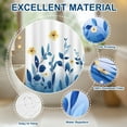 thumbnail image 6 of FRAMICS 16-Piece Ombre Floral Shower Curtain Sets with Rugs, Blue Eucalyptus Leaves Bathroom Sets, Waterproof Fabric Bathroom Curtain Decor with Hooks, 6 of 9