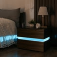 thumbnail image 6 of Hommpa High Gloss 2 Drawer Nightstand RGB LED Modern Bedside Table Brown Bedroom Furniture, 6 of 9