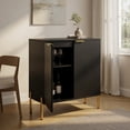 thumbnail image 6 of Topcobe 2-Door Buffet Cabinet Sideboard with Shelf and Metal Legs, Storage Cabinets for Living Room-Black, 6 of 8