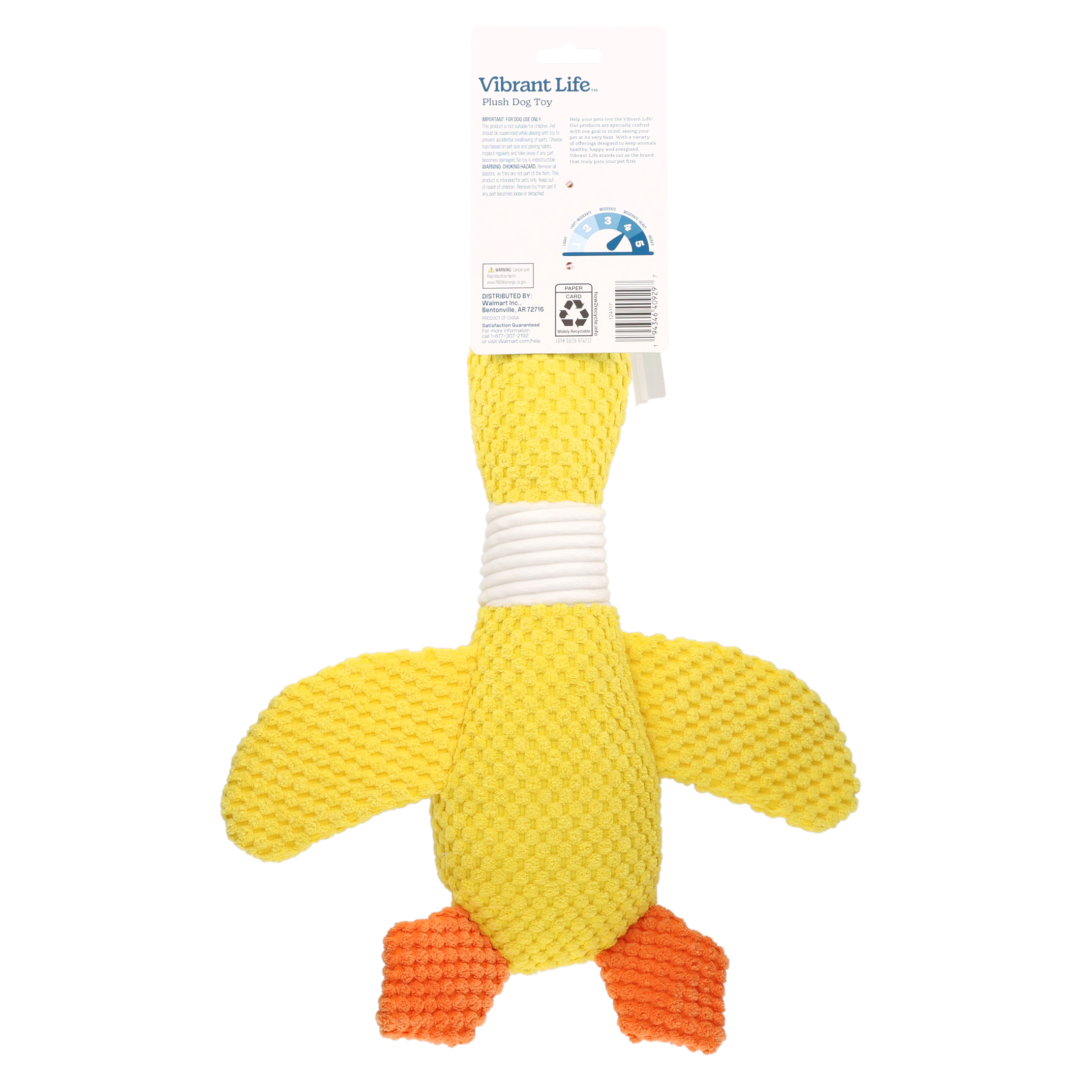 Vibrant Life Yellow Duck Plush Dog Toy with Squeaker photo 8