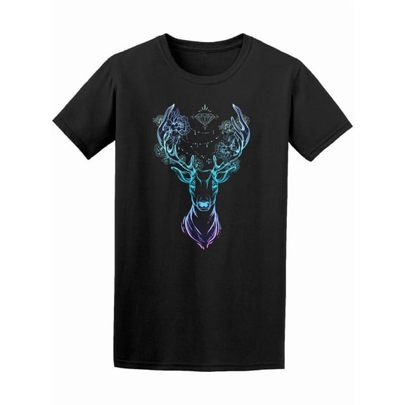 Tribal Deer With Dark Colors T-Shirt Men -Image by Shutterstock, Male Large