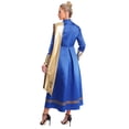 thumbnail image 3 of Hansber Women Liturgical Praise Dance Dresses Lyrical Dancewear Full Length Minister Pastor Robe Royal Blue 3XL, 3 of 7
