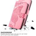 thumbnail image 4 of Samsung Galaxy S22 Ultra 5G Case, Butterfly Embossed Flip Folio Wallet Case Magnetic Closure RFID Blocking Card Slots Kickstand Shockproof Stand Case for Samsung Galaxy S22 Ultra 5G 6.8 inch,Pink, 4 of 9