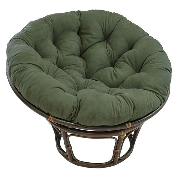 Solid Microsuede Papasan Chair Cushion, 44" x 6" x 44", Green