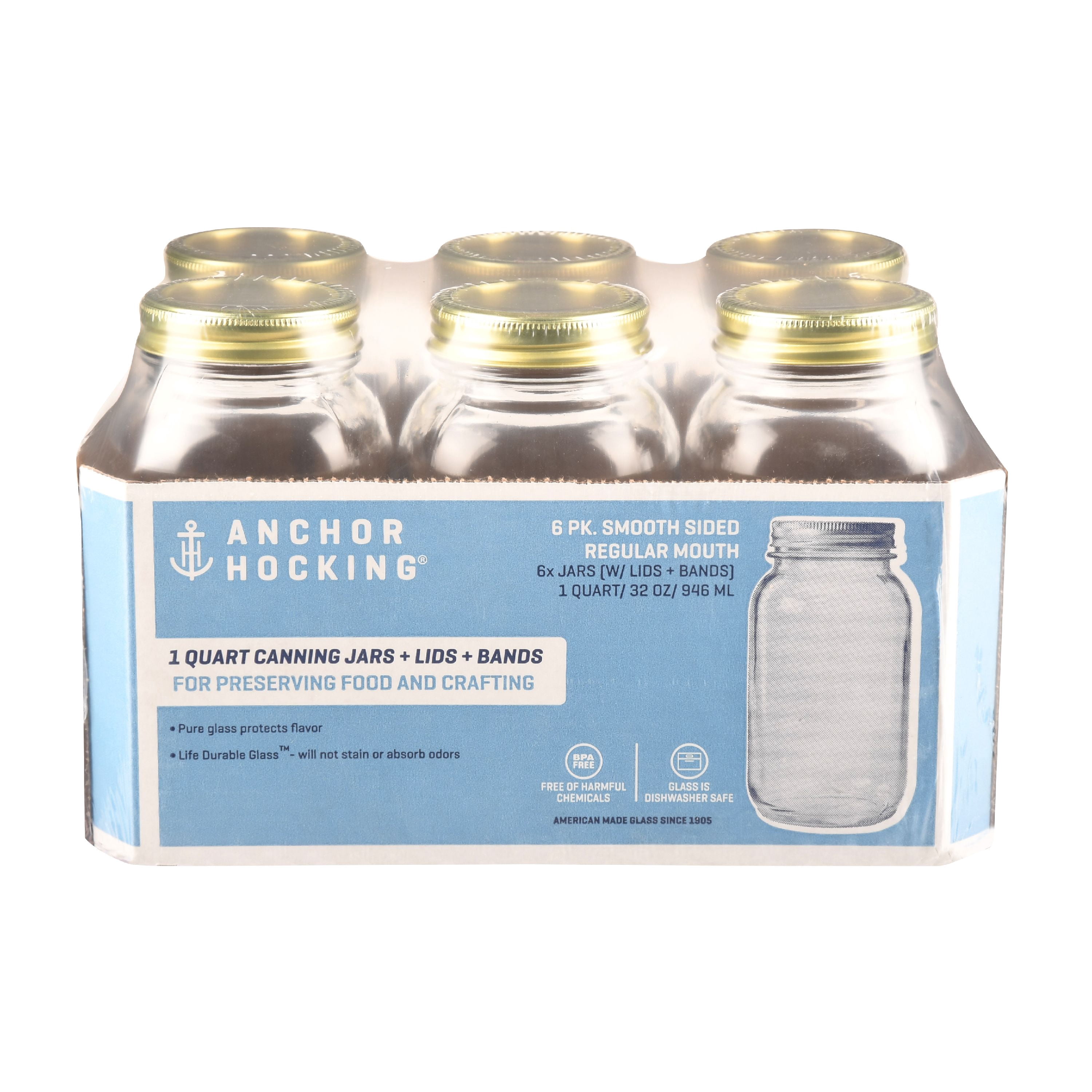 Anchor Hocking Canning Jar, 6 Count - Walmart.com - Walmart.com