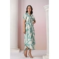 thumbnail image 4 of Pista Seafoam Base Cream Russian Silk Floral Printed Midi Dress, 4 of 5