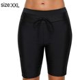 thumbnail image 2 of Shorts de baño largos para mujer, parte inferior de baño de cintura alta, pantalones cortos de baño Jammer sólidos - Negro, 2 of 6