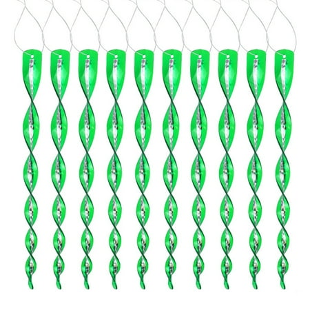 

VEAREAR 10Pcs Bird Deterrent Rod 360 Degree Rotation Garden Protection Vibrant Color Reflective Wind Spiral Bird Deterrent Tool for Orchard