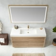 thumbnail image 5 of Huesca 60" Single Sink Bathroom Vanity Natural Oak Wood White Top With Mirror, 5 of 11