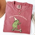 thumbnail image 3 of Mama Frog Shirt Off to Commit Mom Foolery TShirt Funny Frog Scooter Gift For Mom Funny Mama Shirt Pregnancy Announcement Tee, 3 of 6