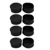 8pcs 80mm Dia Black PVC Rubber Round Cabinet Leg Insert Cover Protector
