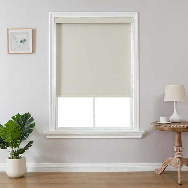 Persianas enrollables Joydeco, 100% opacas, inalámbricas, 55 x 120 cm, color beige
