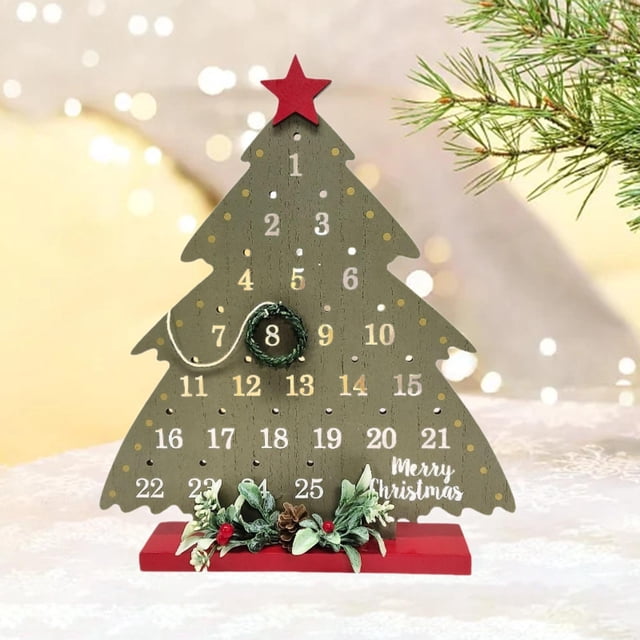 Calendario navideño Adornos navideños con números Adorno de escritorio Calendario navideño Calendario de escritorio para el hogar Sala de estar