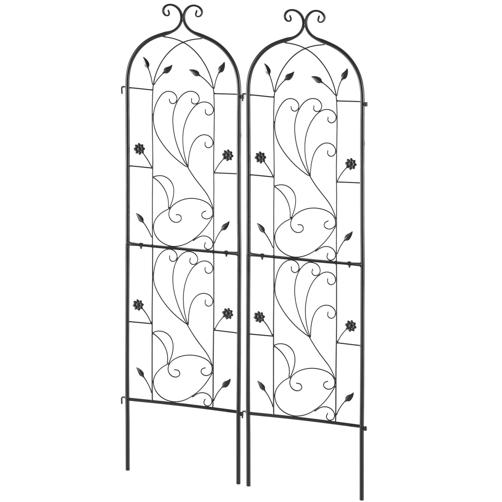 KFFKFF Outdoor Plant Support, 60 x 15 in, Set of 2 Durable Metal Garden Vine Trellis, Ideal for Climbing Roses and Cucumbers, Ornamental Clematis Trellis for Yards and Lawns