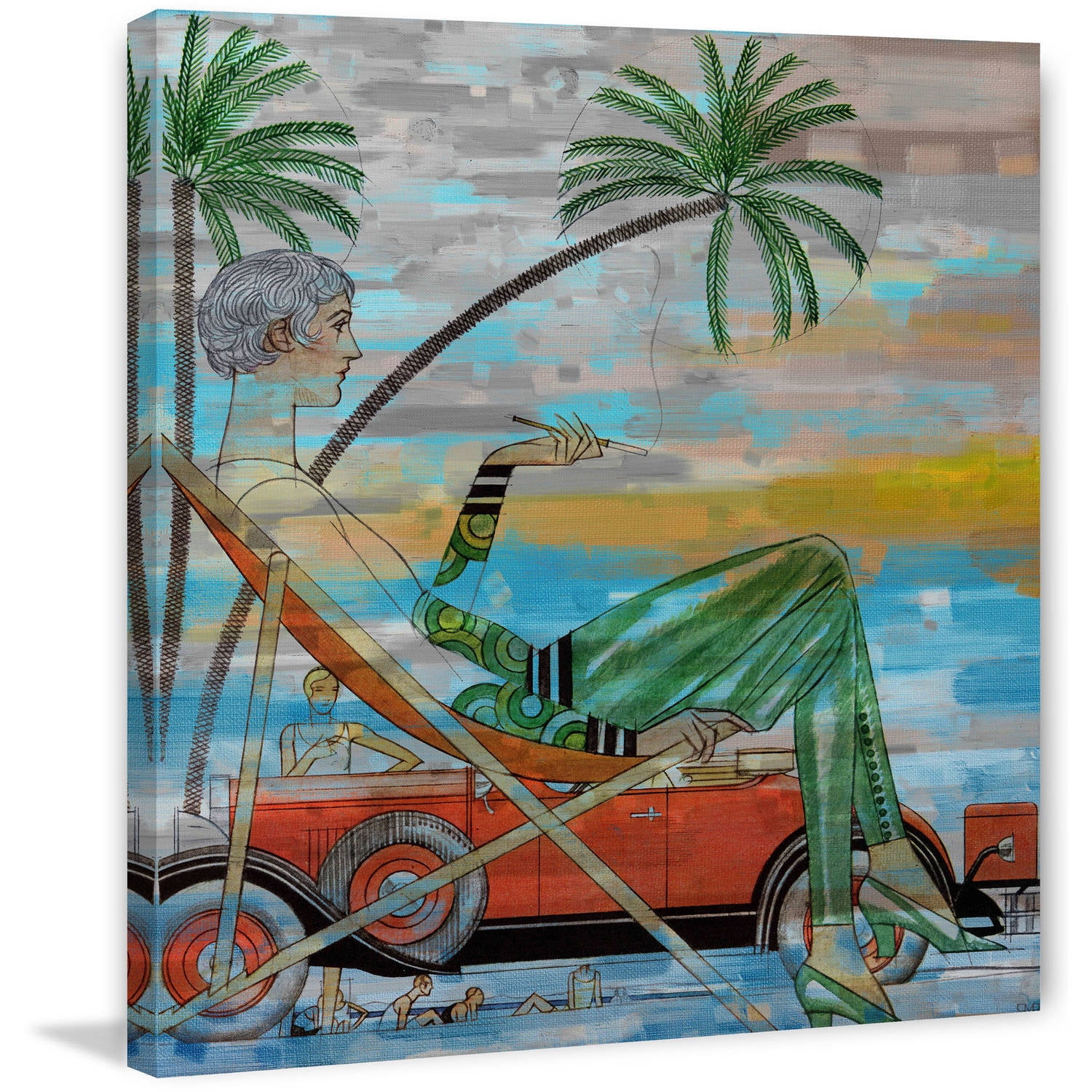 "Lounging" Painting Print on Canvas