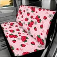 thumbnail image 3 of Yuyamidu Strawberry Car Seat Covers Full Set with Steering Wheel Cover Flower Safe Belt Pads Headrest Covers Coasters Pink Car Center Console Cover Keychain, Set of 14, 3 of 7