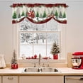 thumbnail image 2 of Christmas Tie Up Valances Curtain, Sled Cottage Snowflake Trees Plants Linen Red Adjustable Rod Pocket Short Window Treatment Tie Up Curtains Valances for Kitchen Living Room Bathroom 54x18 In, 2 of 9