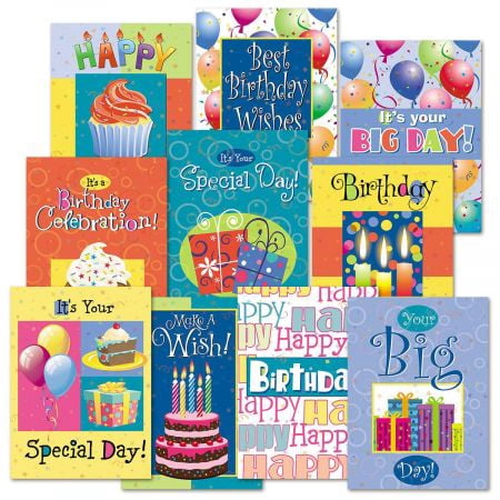 Birthday Fun Cards Value Pack - Set of 20 (10