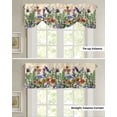 thumbnail image 4 of Plant Flower Petunia Lavender Short Window Curtain Adjustable Tie Up Valance for Living Room Kitchen Window Drapes, 4 of 6