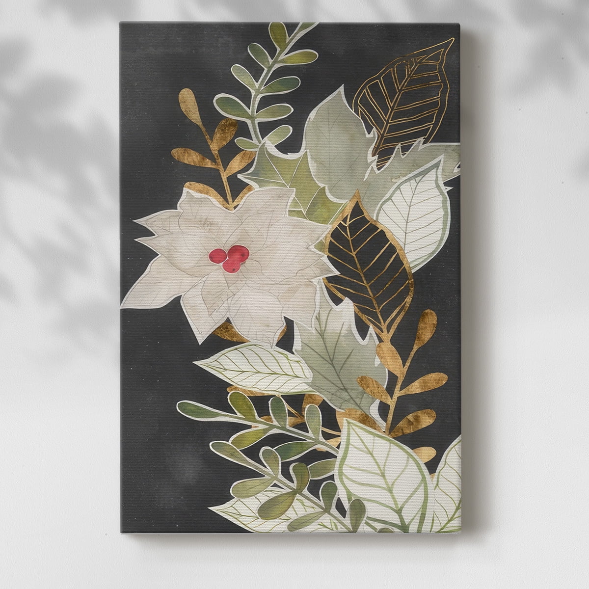 Gilded Christmas Collection B- Gallery Wrapped Canvas