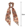 thumbnail image 2 of Chouchous à Imprimé Floral pour Femmes, Ruban de Couleur Unie pour Queue de Cheval, 2 of 2