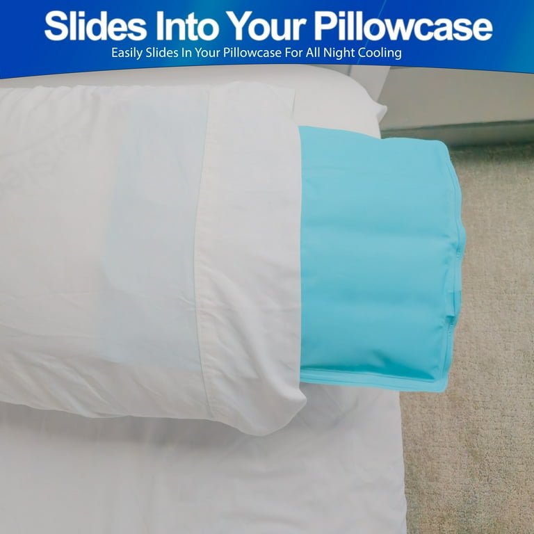 2pc Cooling Chill Pillow Pad Insert with Durable Non Leaking Gel Portable Personal Instant Cooling Device for Night Sweats and Hot Flashes Relief