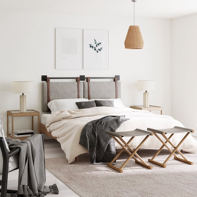 Nathan James Harlow Queen/Full Wall Mount Headboard, Light Gray photo 6