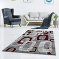 thumbnail image 2 of Lbaiet SL425R57 Red Emberly Geometric 5 x 7 ft. Rectangle Area Rug, Red, Gray & White, 2 of 6