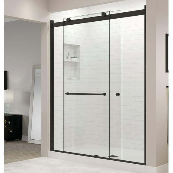 Basco Rtlh05b6070xp Rotolo 70" High X 60" Wide Bypass Semi Frameless Shower Door - Black