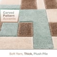 thumbnail image 4 of Well Woven Ella Light Blue Geometric Boxes Thick Soft Plush 3D Textured Shag Area Rug 5x7 (5'3" x 7'3"), 4 of 7