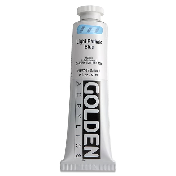 Golden Heavy Body Artist Acrylics - Light Phthalo Blue, 2 oz