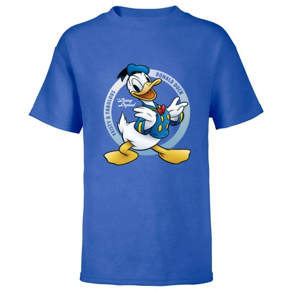 Disney Donald Duck 90th Anniversary Feisty & Fabulous Legend- Short Sleeve T-Shirt for Kids - Customized-Royal
