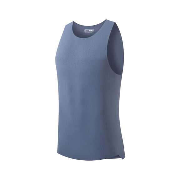 CLOISE Tank Tops for Men Sleeveless Big and Tall Quick-Dry Shirts Crewneck Workout Pullover Viscose Solid Color Slim Summer Blouses Blue