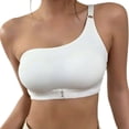 thumbnail image 2 of Women's Sports Bra One Shoulder Cozy Vest Workout Cute Yoga Gym 2026 Fall Bra Clothes White XL, 2 of 6