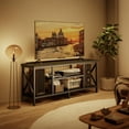 thumbnail image 2 of Asofer Industrial TV Stand for TVs up to 65" with 2 Open Storage Shelves and Metal Frame, Black, 2 of 8