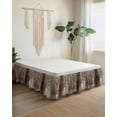 thumbnail image 2 of Brown Wrap Around Bed Skirts for Queen Bed 18" Drop,Bed Skirt with Adjustable Elastic Belt Dust Ruffle Bed Valance for Bedroom Hotel Retro Oil Painting Modern Abstract Art Aesthetics Bed Frame Cover, 2 of 7