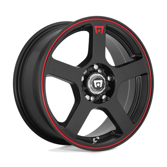 Motegi Aluminum Rim MR116 FS5 18X8in Matte Black Red Racing Stripe Finish, MR11688031745