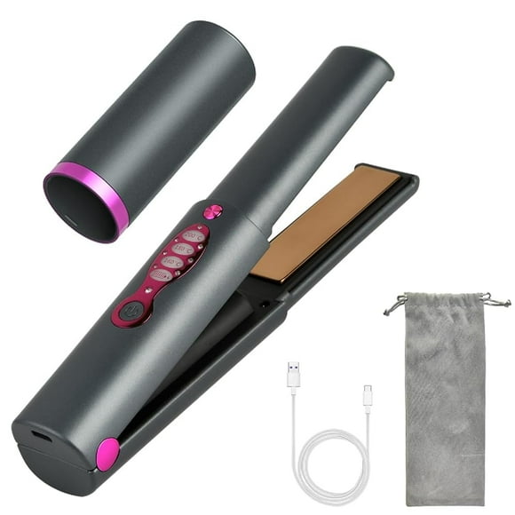 Fer à Lisser Portable Sans Fil avec Couvercle de Sécurité Chauffage Rapide Fer Plat Fer à Lisser Sans Fil 2 en 1 pour Lisser
